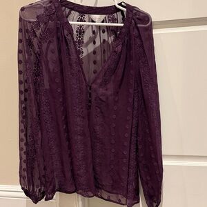 Elegant Plum Colored Sheer Women's Top